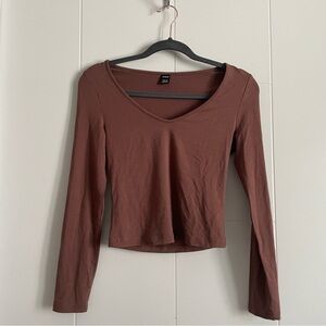 3/$25 Brown V neck Longsleeve